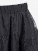 Gothic Lace Overlay Layered Handkerchief Hem Midi Skirt -  