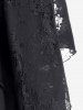 Gothic Lace Overlay Layered Handkerchief Hem Midi Skirt -  