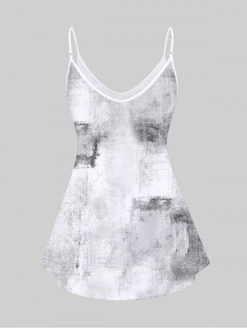 Gothic Blood Flower Butterfly Skull Print Cami Top (Adjustable Shoulder Strap)