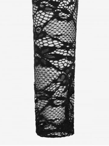 Gothic Strappy Camisole and Sheer Lace Top Set