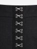 Pantalon Droit Zippé Embelli de Chaîne Au Crochet à Lacets - Noir 2X | US 18-20