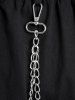 Pantalon Droit Zippé Embelli de Chaîne Au Crochet à Lacets - Noir 4X | US 26-28
