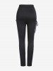 Gothic Colorblock Mesh Overlay Lace-up Zippered Skinny Pants -  