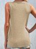 Front Crossover Mock Button Casual Tank Top -  