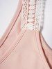 Plus Size Twisted Lace Panel Ruched Casual Tank Top -  