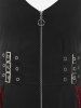 Plus Size Skull Mesh Lace Patchwork Full Zipper Straps Grommet Buckle A Line Tank Dress -  