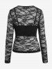 Gothic Strappy Camisole and Sheer Lace Top Set -  