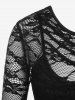 Gothic Strappy Camisole and Sheer Lace Top Set -  