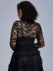 Gothic Strappy Camisole and Sheer Lace Top Set -  