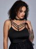 Gothic Strappy Camisole and Sheer Lace Top Set -  