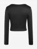 Gothic Square Collar Piping Zip Front Buckled Crop Top -  