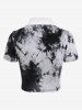 Gothic Tie Dye Cropped Polo Shirt -  