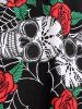 Plus Size & Curve Gothic Crisscross Skull Rose Print Sundress -  