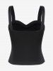 Gothic Contrast Piping Buttoned Tank Top -  