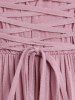 Gothic Lace-up Layered Sleeveless Maxi Overdress -  