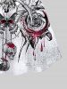 Gothic Blood Flower Butterfly Skull Print Cami Top (Adjustable Shoulder Strap) -  