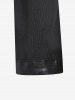 Gothic Mesh Panel PU Studs D-ring Long Sleeve Top -  