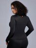 Gothic Mesh Panel PU Studs D-ring Long Sleeve Top -  