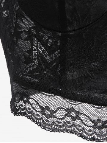 Gothic Lace Panel Crucifix Decor Cropped Bustier Camisole