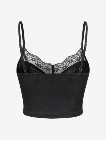 Gothic Lace Panel Crucifix Decor Cropped Bustier Camisole