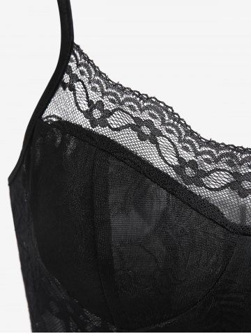 Gothic Lace Panel Crucifix Decor Cropped Bustier Camisole