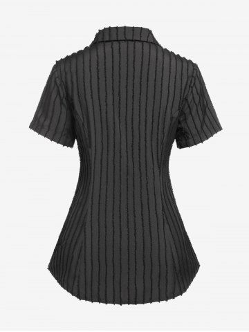 Gothic Jacquard PU Leather Lace-up Corset Shirt