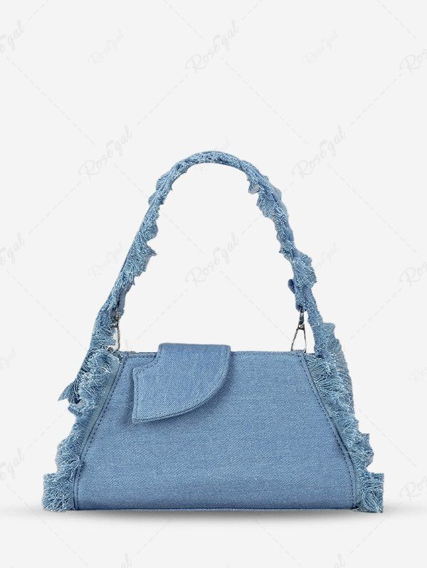 Denim Frayed Shoulder Bag 42 OFF Rosegal