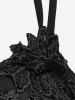 Gothic Guipure Lace Applique Tassel Crisscross Cold Shoulder Dress -  