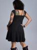 Gothic Strappy Rings A Line Dress -  