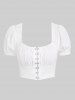Gothic Hook and Eye Cropped Corset Milkmaid Top -  