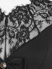 Gothic Lace Panel Bow Pleated Detail Flutter Sleeve Dress -  