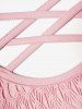Solid Color O Ring Crisscross Hollow Out Long Tank Top -  