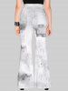 Pantalon Évasé Imprimé Rose Sanguinolent - Blanc 2X | US 18-20