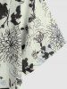 Cotton and Linen Textured Flowers Pattern Shirt -  