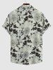 Cotton and Linen Textured Flowers Pattern Shirt -  