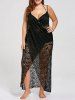 Plus Size Convertible Beach Sheer Lace Maxi Cover Up Wrap Dress -  