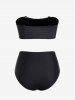 Gothic Figure and Letter Graphic Bandeau Bikini Swimwear -  
