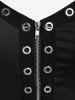Gothic Sheer Fishnet Cutout Grommets Ring Zip Front Crop Top -  