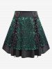 Plus Size Heart Buckles Lace Up Floral Lace Layered Skirt -  
