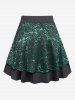 Plus Size Heart Buckles Lace Up Floral Lace Layered Skirt -  