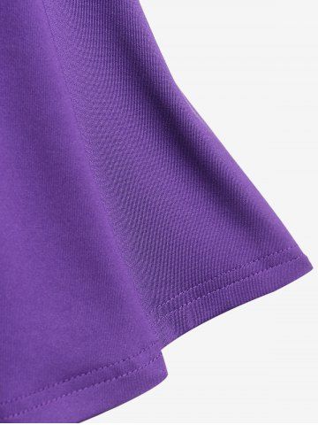 Plus Size O Rings Moon Sun Printed Backless Surplice Top