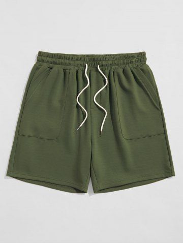 Drawstring Sweat Shorts - GREEN - XL