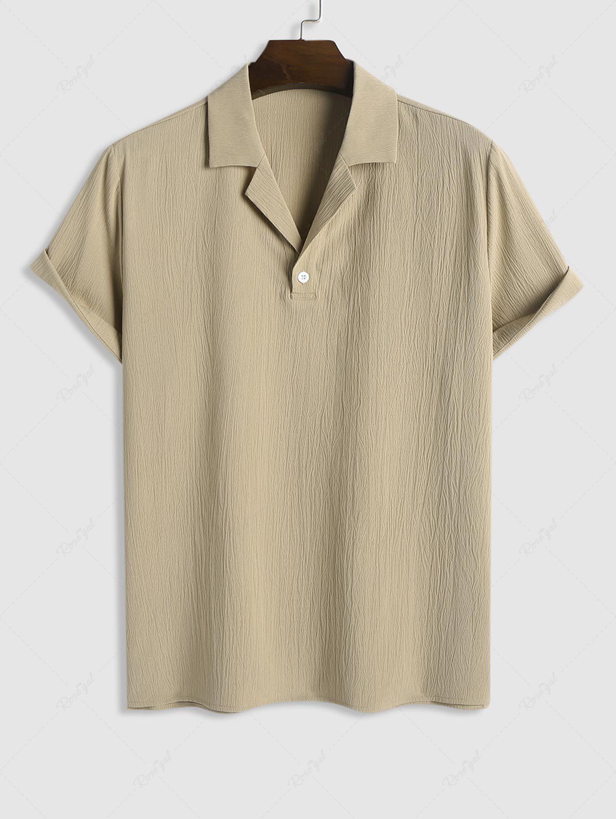 Store Plain Color Pullover Short Sleeves Shirt  