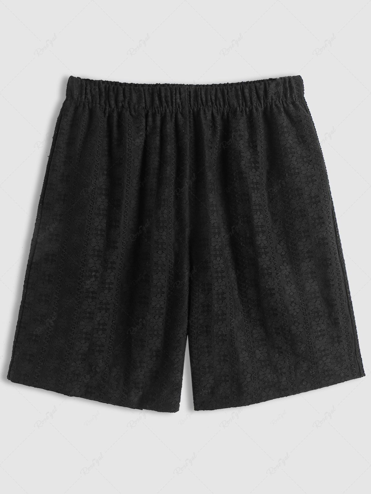 Outfit Openwork Lace Casual Shorts  