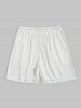 Jacquard Terry Cloth Textured Drawstring Sweat Shorts -  