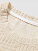 Jacquard Towel Cloth Textured Short Sleeves T-shirt -  