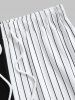 Letter LOS ANGELES Stripes Panel Colorblock T-shirt and Shorts Set -  