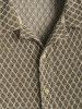 Plaid Openwork Knit Button Up Short Sleeve Camp Collar Shirt -  