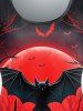 Gothic Tree Bat Sunset Print Short Sleeve T-shirt -  
