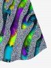 Plus Size Rainbow Color Heart Colorblock Print Cami Top (Adjustable Shoulder Strap) -  